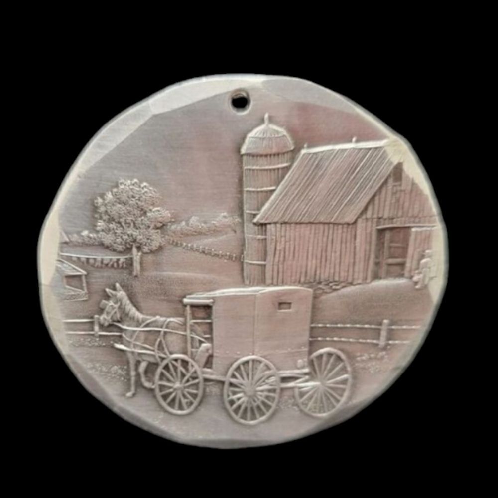 Wendell August Forge Handcrafted Ornament Pendant Amish Barn